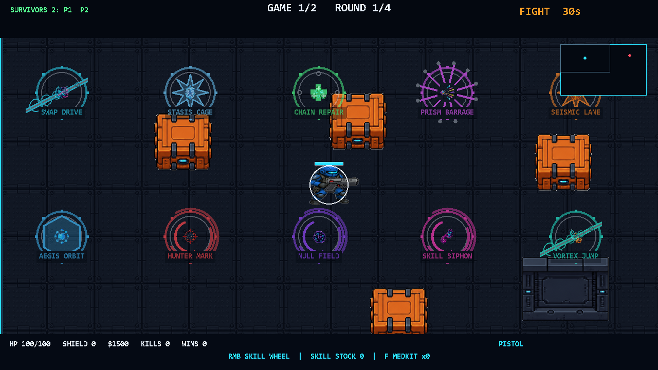 Neon Crossfire 像素競技場與技能特效
